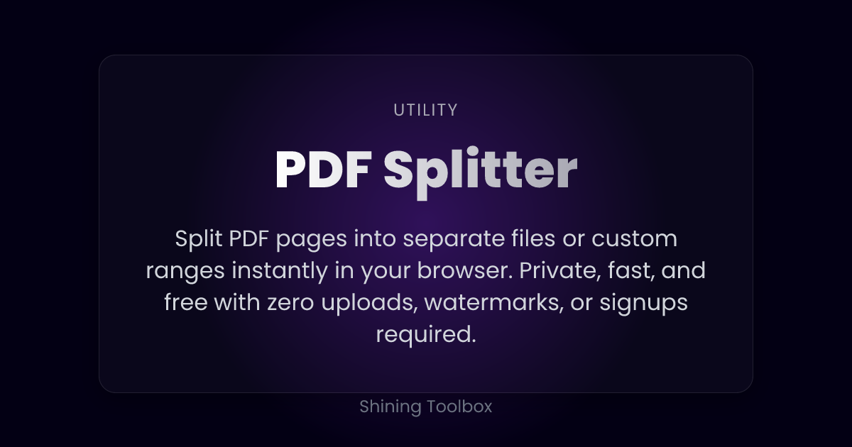 PDF Splitter | Shining Toolbox