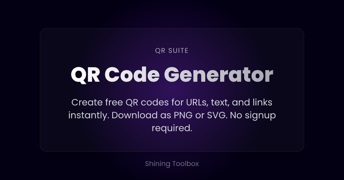 QR Code Generator | Shining Toolbox